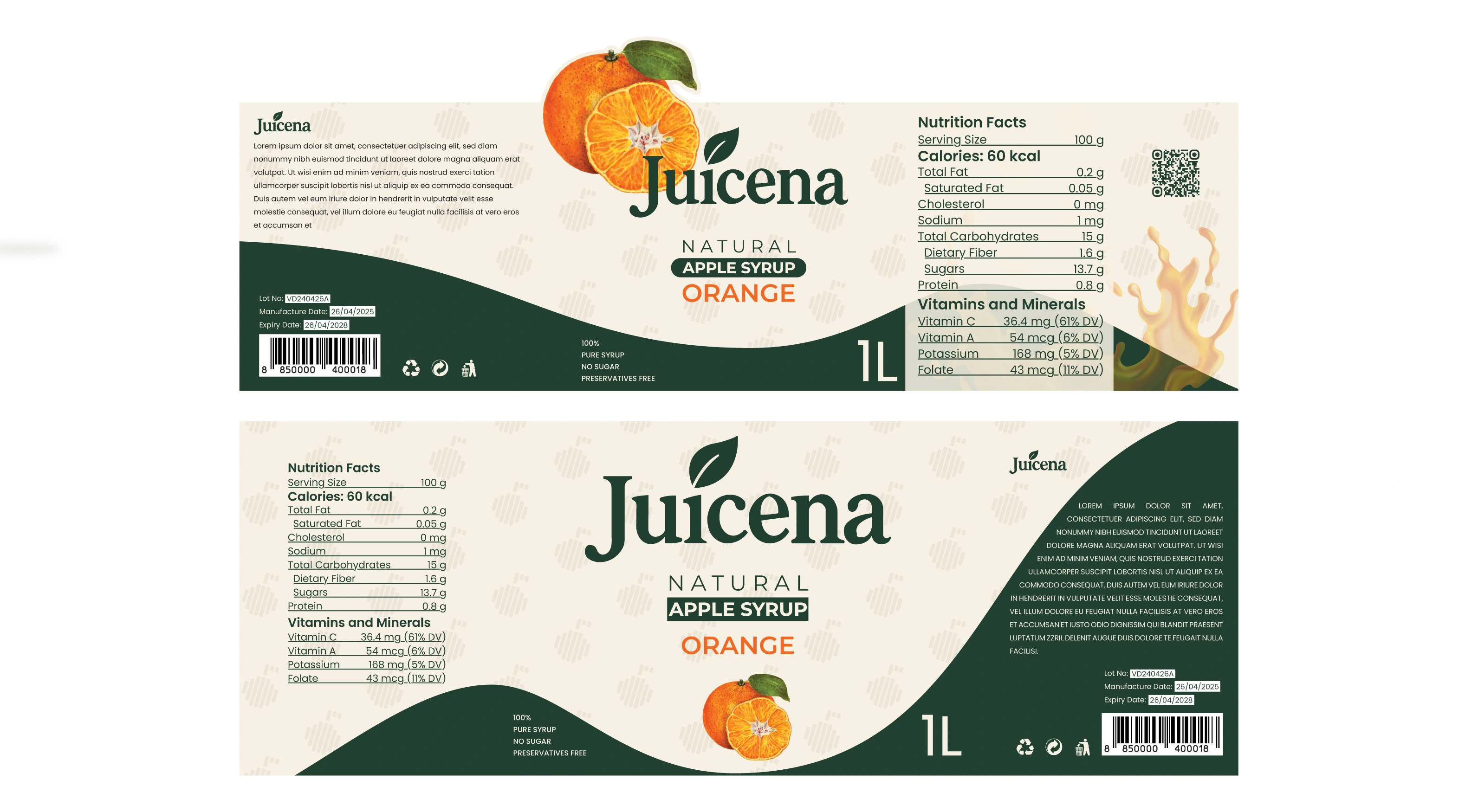 Juicena Label Design — packaging design, view 2