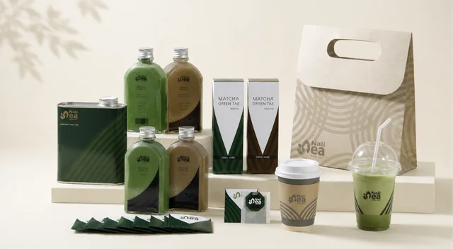 Green Tea Packaging Design — packaging design, view 1